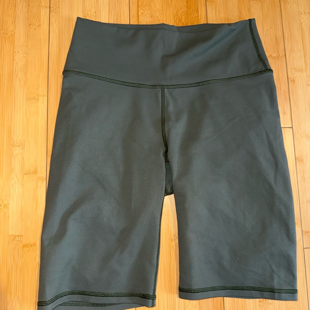 Fabletics Olive Green High-Waist Bike Shorts